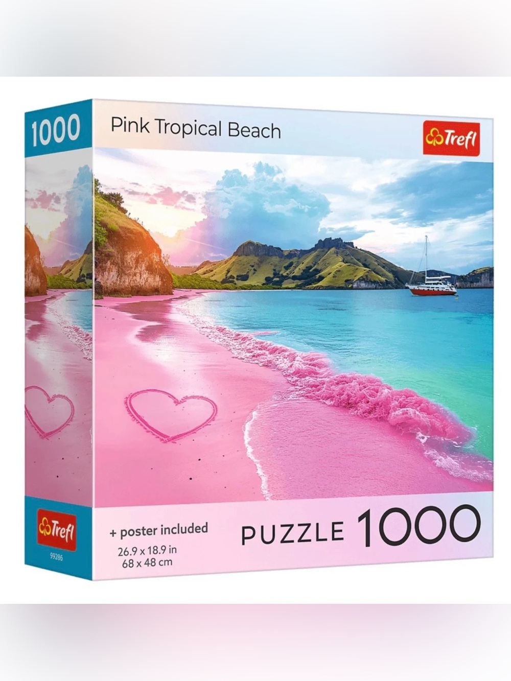 Pink Tropical Beach 1000-Piece Jigsaw Puzzle